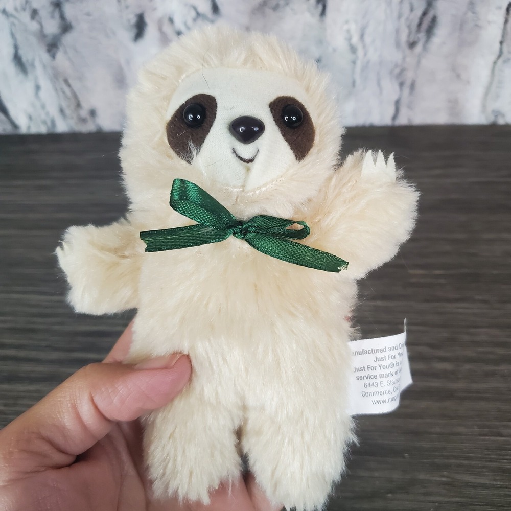 Just For You Beige Cream Sloth Tiny Plush Mini 6"‎ Stuffed Animal - Picture 3 of 5